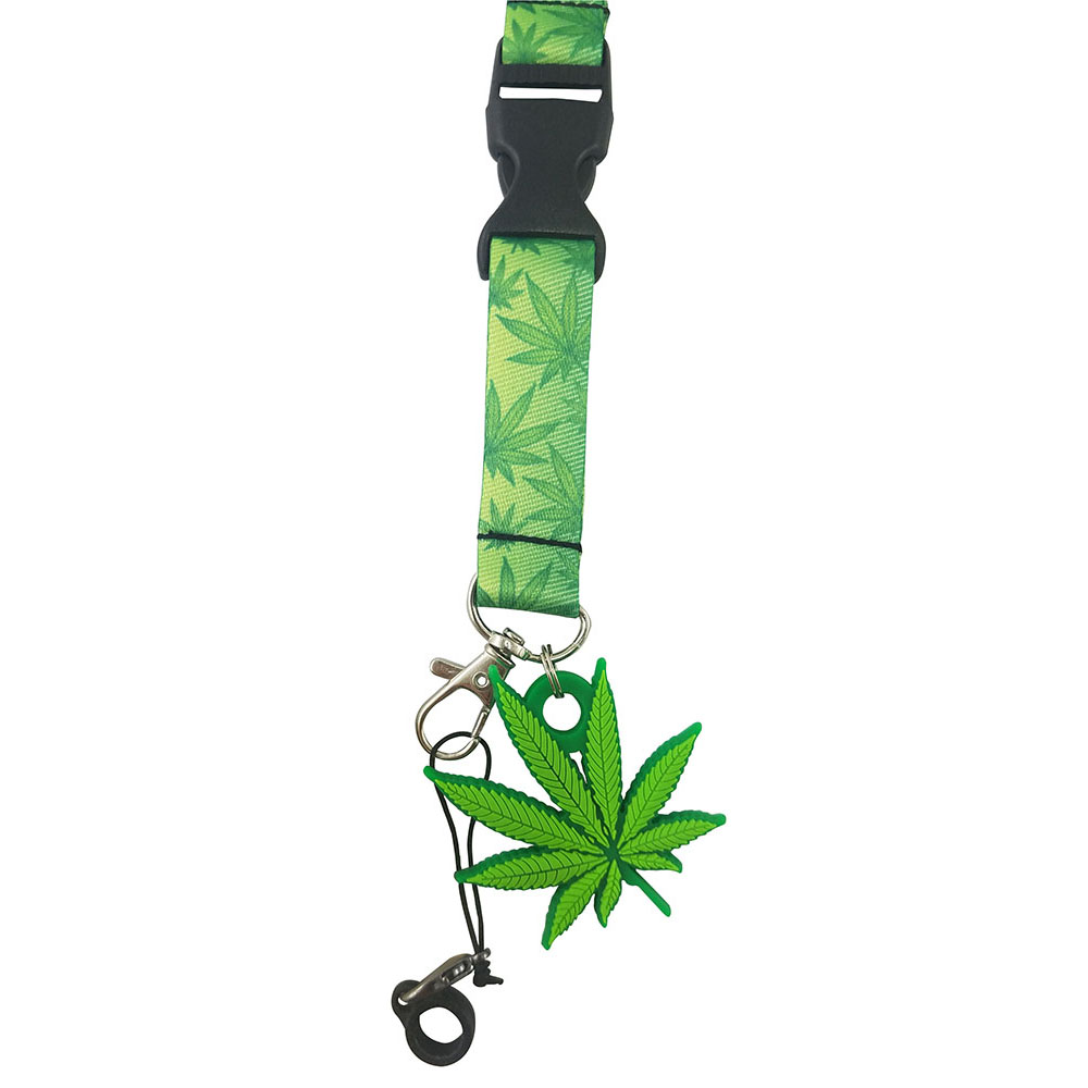 Marijuana Leaf Design Cannabis Pot Lanyard Retractable Reel Badge
